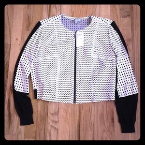 Faux leather jacket with sheer lining